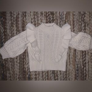 Janie and Jack Ivory Ruffle Sweater